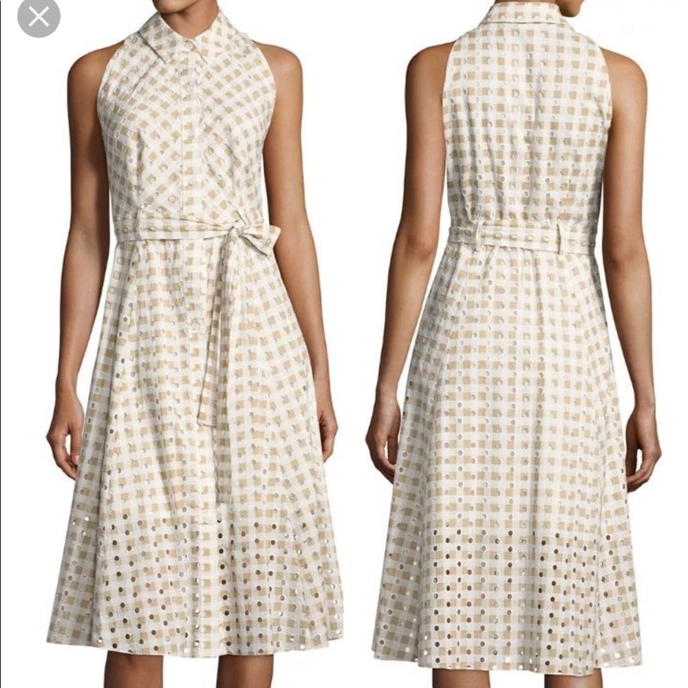 Shoshanna gingham midi dress seen on Meghan Markle